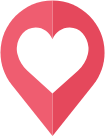 Map Pin shaped like a heart